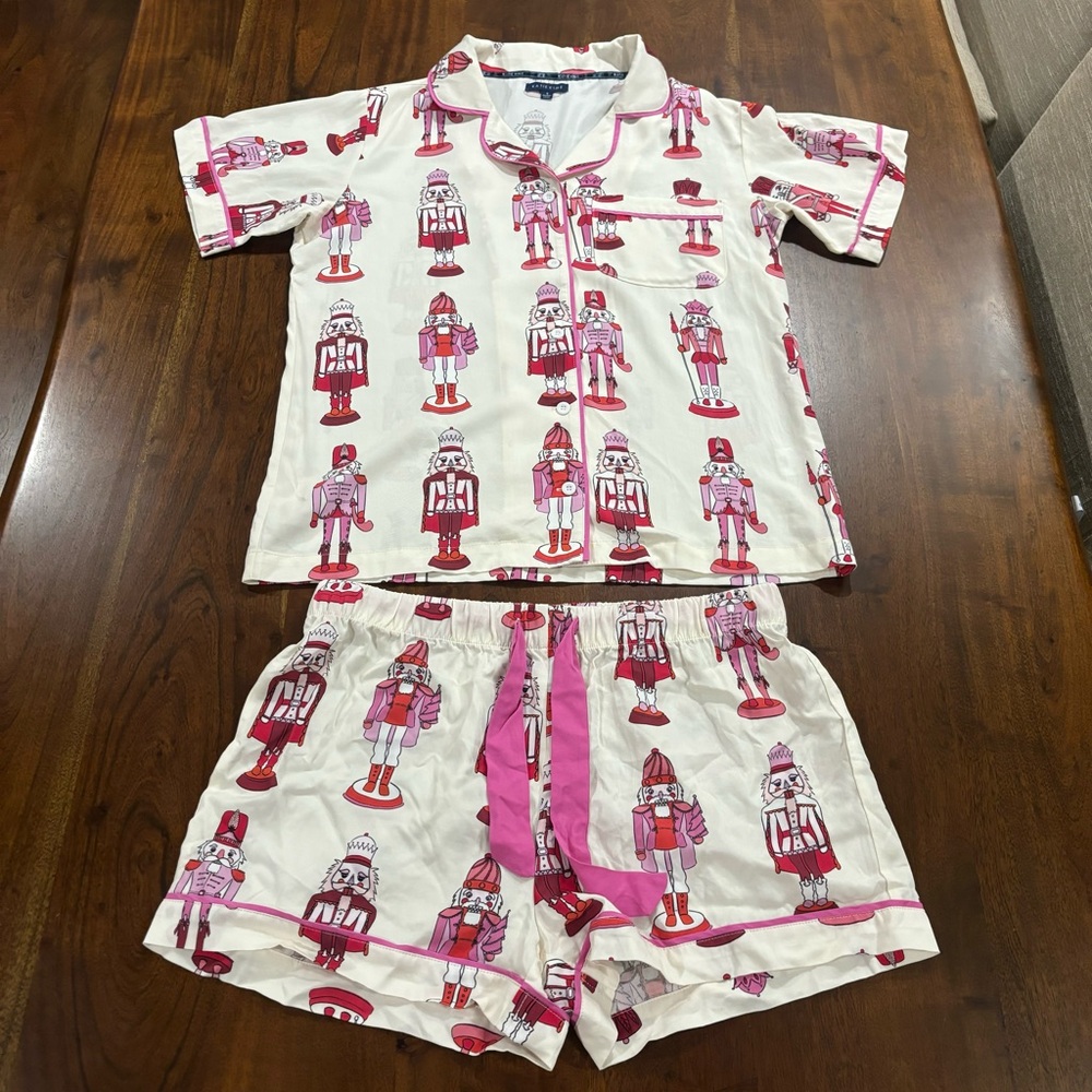 Katie Kime Holiday March Christmas Nutcracker Matching Pajama Short Set Sz Small